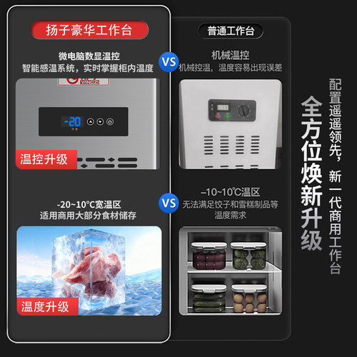 扬子风冷无霜平冷柜冷藏工作台冰柜商用厨房冰箱冷冻柜操作台冰柜 - 图3