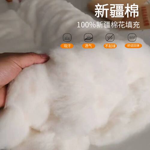 100%全棉枕头纯棉枕芯卧室枕卧室高枕家用儿童枕枕头套和枕芯一套 - 图0