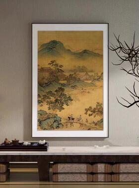 宋氏美学新中式挂画客厅茶室民宿背景墙中古风装饰画玄关山水壁画