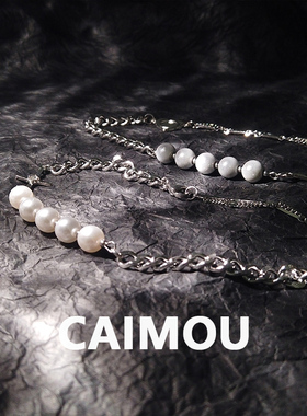 配饰珍珠项链CAIMOU情侣钛钢