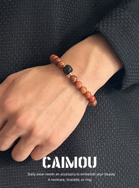 CAIMOU新中式缅花手串木国潮文玩叠戴手串男款盘玩高级木质配饰女