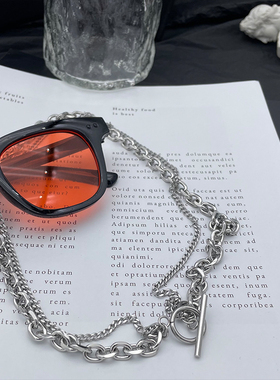 双层叠戴钛钢原创设计风配饰项链