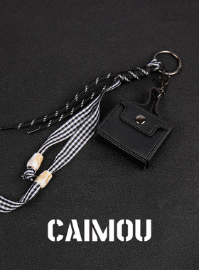 CAIMOU黑色皮质耳机包裤链迷你版
