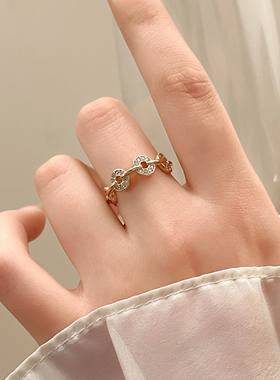 古婷金色旺财铜钱戒指高级感