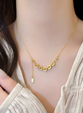 古婷沙金五帝钱币项链高级感