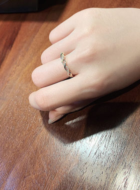 古婷麻花编织开口戒指高级感