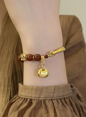 古婷古法金锁包南红手链高级感