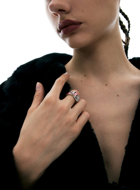 GUDSGAVE甜酷辣妹虎纹皮带戒指