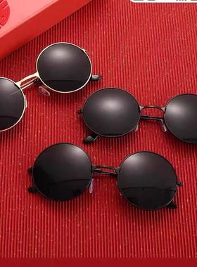 复古圆形金属墨镜时尚潮流成人太子圆男女墨镜伴郎团旅游地摊眼镜