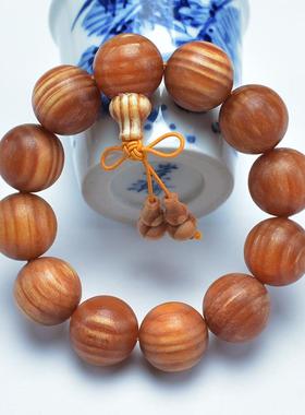 帝王血龙木高油高密顺纹全透光雪龙木琥珀木文玩佛珠手串男108颗