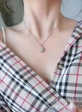 新款锆石项链女抖音爆款旋转简约奢华大方不掉色送朋友