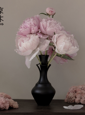 椋木隙语花瓶中式铝合金轻奢高级感摆件居家插花餐桌花器新婚送礼