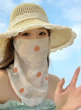 夏季全脸防晒面罩遮脖子