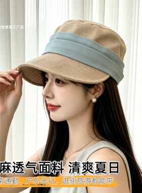 复古马术帽女夏显脸小防晒透气