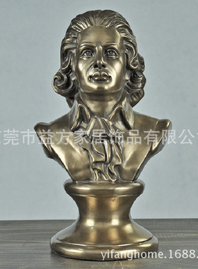 欧式铸铜贝多芬 莫扎特 莎士比亚人像雕塑摆件 客厅书房装饰摆设