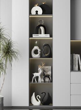 高级感小众酒柜艺术软装摆件高档轻奢客厅电视柜书房展示柜工艺品