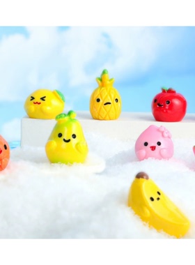 卡通树脂DIY仿真实色萌趣水果 迷你超市过家家钥匙扣挂件混装