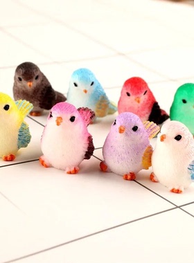 迷你手办动物模型真微缩工艺品配件小鸟玩偶场景桌面小号摆件