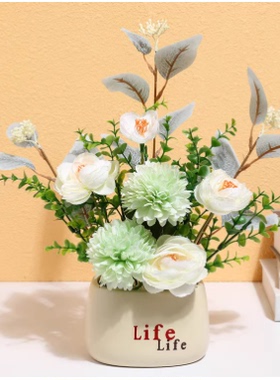 北欧仿真花客厅卧室桌面摆件花盆装饰盆