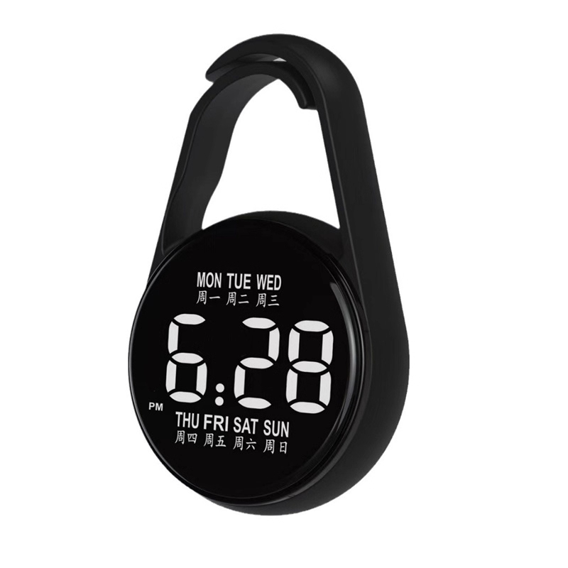 防水触控带星期夜光显示学生水滴怀表挂件创意高清数字挂式电子表 - 图3