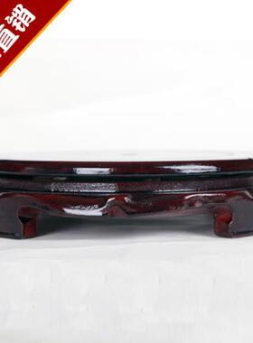 可旋转仿红木压缩木质底座花盆鱼缸花瓶摆件奇石佛像仿实木圆底座