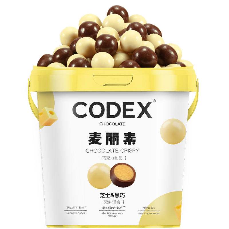 CODEX麦丽素纯可可脂芝士三味桶巧克力