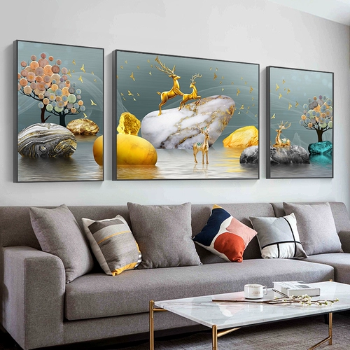 2023 Новая треугольная церемония Elk Diamond Driald Drilling Living Room 5D Тибетский бриллиантовый камень для эксплуатации