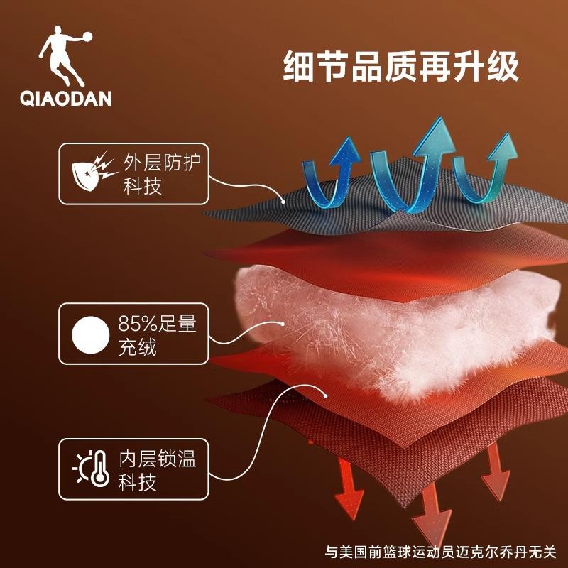 乔丹羽绒服男中长款冬季保暖防风棉服风衣男士防泼水户外男子外套 - 图3
