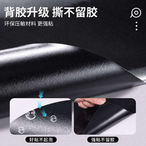 黑色贴纸家具翻新桌面柜子防水防潮自粘镜面墙纸橱柜墙面改色贴膜 - 图1