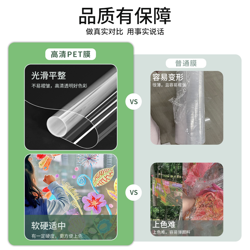 透明玻璃纸幼儿园环创绘画透明膜儿童户外美术涂鸦塑料膜画画软膜