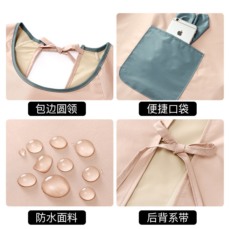 长袖围裙防水防油中式厨房家用2026新款摆摊年轻人罩衣工作服网红