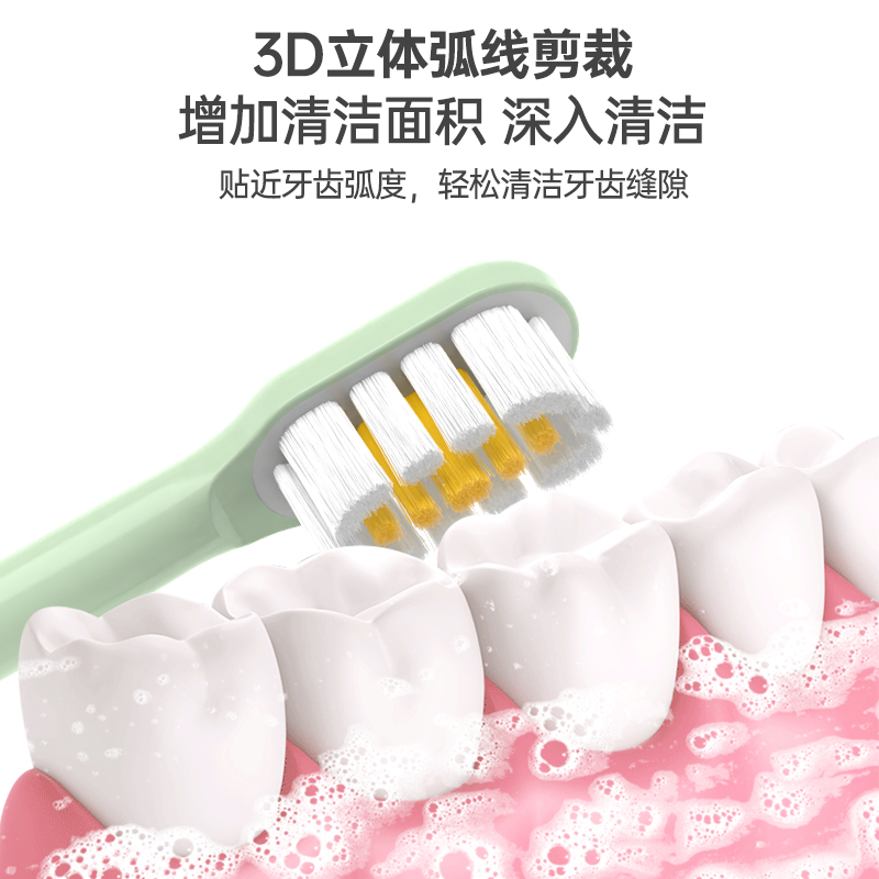 盼恒适配SOOCAS素士牙刷头D2电动牙刷头X3U/V2/V5小团扇通用X3/D3-图1