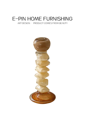 E-Pin 逸品家居书房摆件暖色搭配软装样板间烛台花器装饰设计搭配