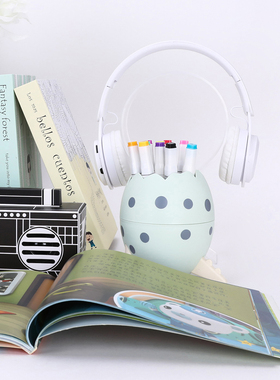 样板房间摆件饰品艺术套组儿童书房果绿色系玩具耳机收纳盒