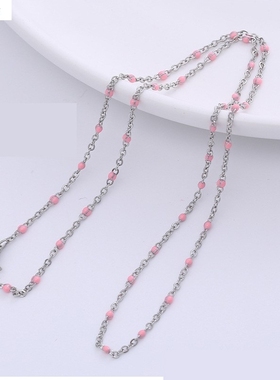 厂家直销不锈钢滴油十字链多色时尚流行个性锁骨链钛钢项链百搭