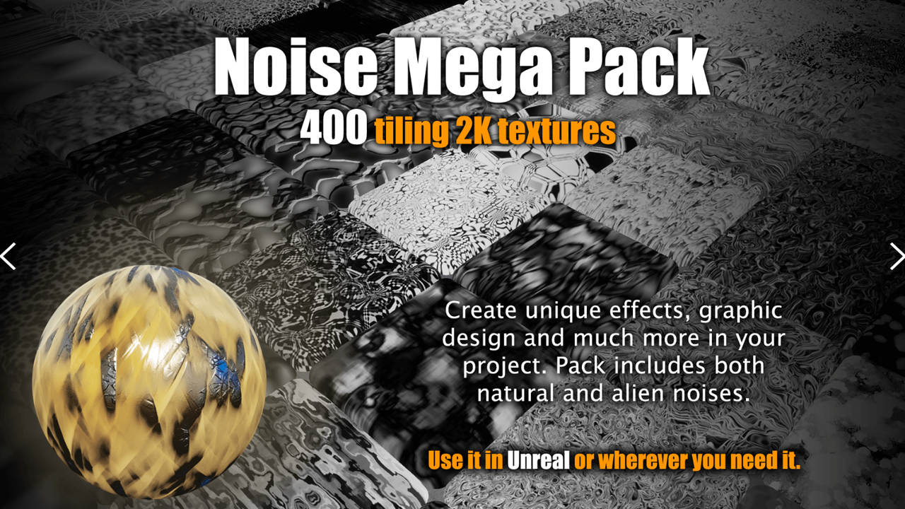 UE4 UE5 400 Noise Texture Mega Pack分型噪波扰乱扰动材质贴图 - 图2