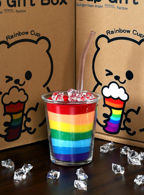 彩虹创意礼盒装饰摆件工位治愈系