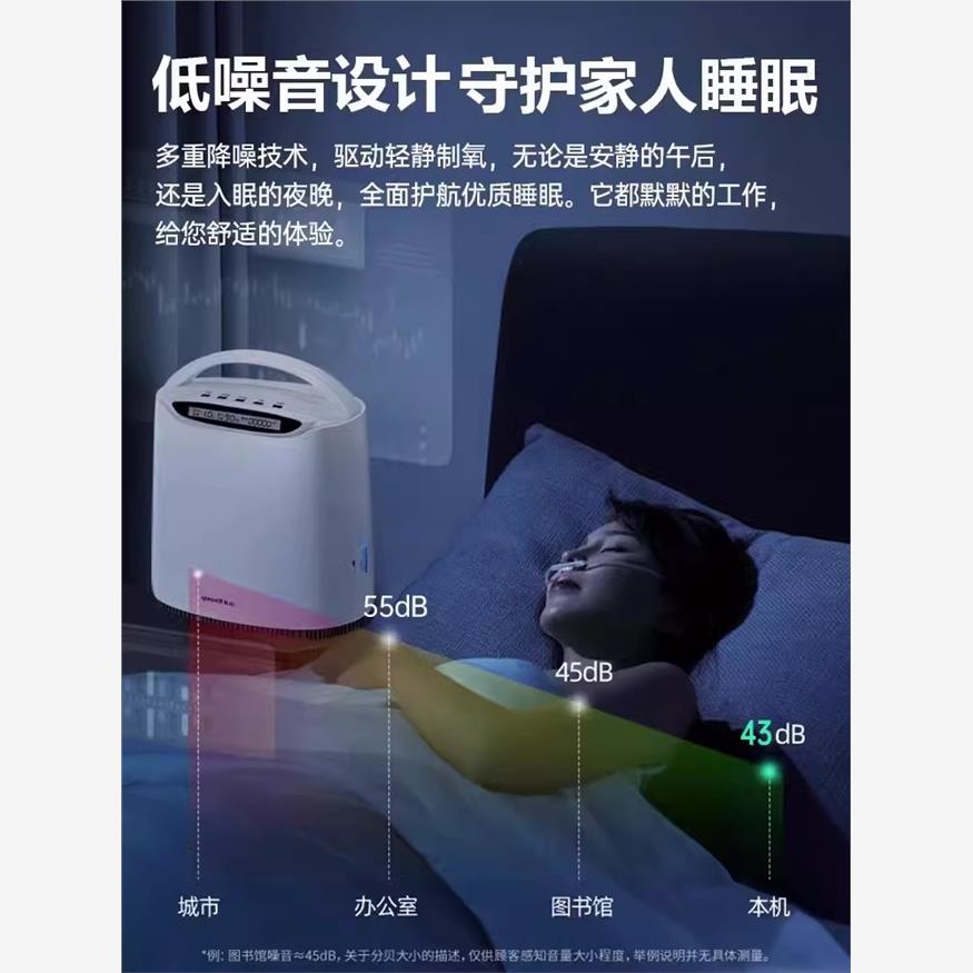 鱼跃牌制氧机5升L家用吸氧老人雾化呼吸一体老年人家庭小型氧气机-图2