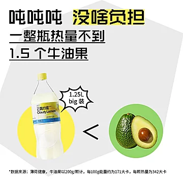 云雾柠檬气泡果汁饮料1.25L*2瓶[2元优惠券]-寻折猪