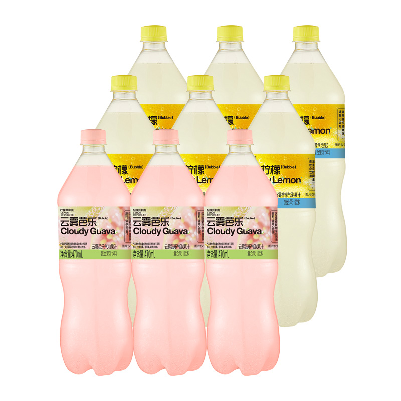 柠檬共和国云雾柠檬气泡果汁饮料470ml 柠檬汽水夏日清爽解腻饮品