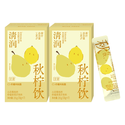 柠檬共和国小吊梨枇杷柠檬液冲饮水果汁饮料冷水冲泡饮品33g*14条