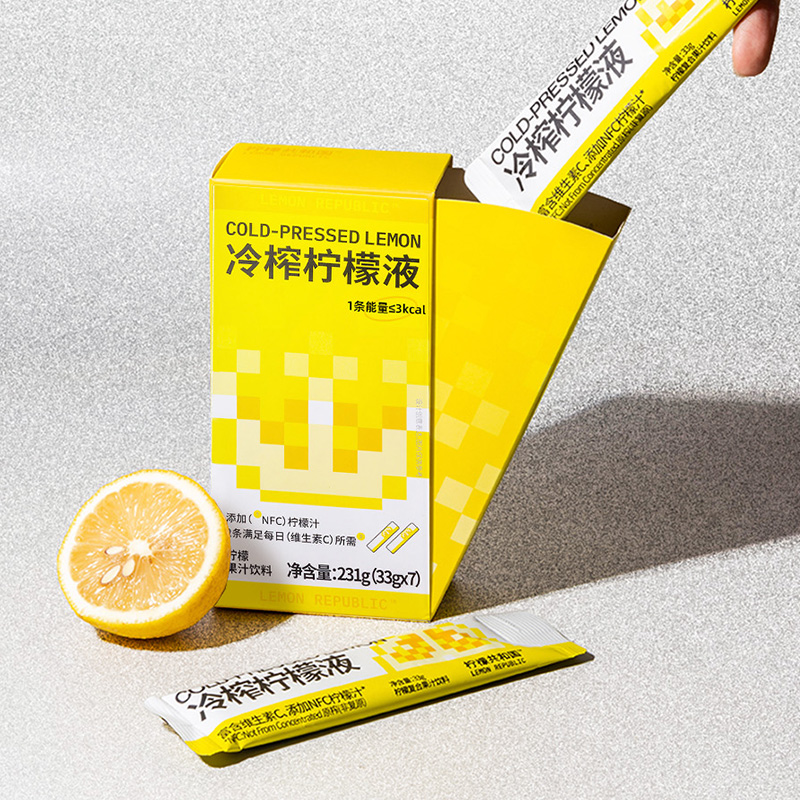 柠檬共和国冷榨柠檬液柠檬汁饮品维生素C水果汁解腻饮料冲饮7条-图1