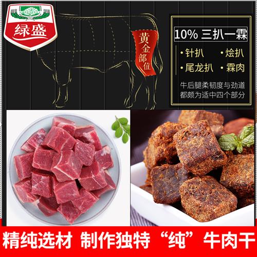 绿盛牛肉粒五香纯牛肉干糖果装牛肉粒零食小吃儿童休闲食品 - 图0