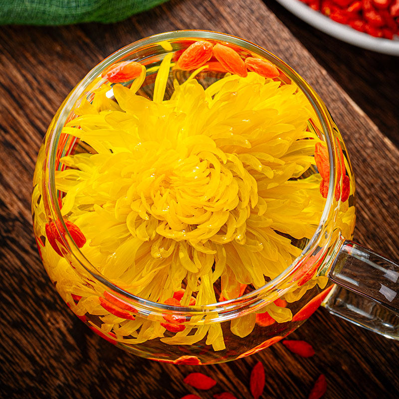 菊花枸杞茶胎菊金丝皇菊花茶叶火去正品一朵一杯级大特茶包泡水喝