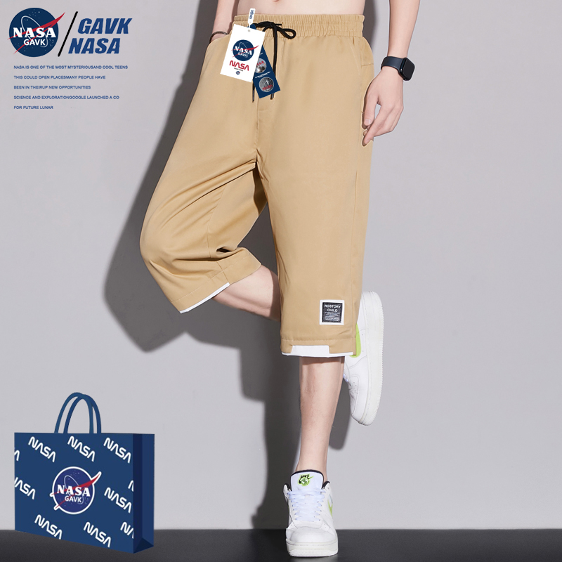 NASA GAVK 2024潮流男女同款短裤男情侣百搭夏季新品运动七分裤子