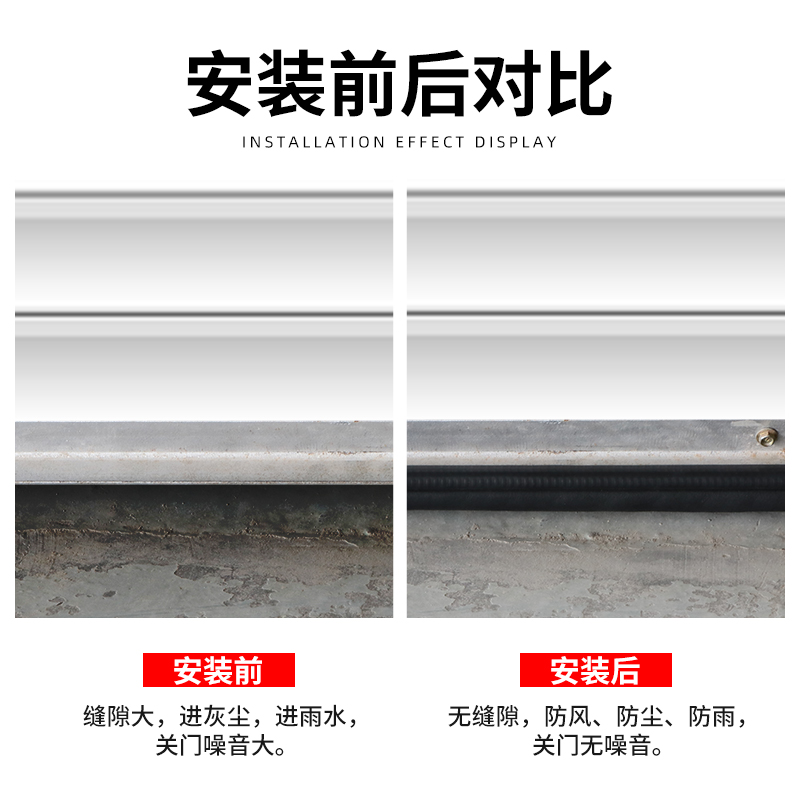 卷帘门底部密封条车库卷闸门底下侧面缝隙挡条防水防尘防老鼠胶条 - 图2