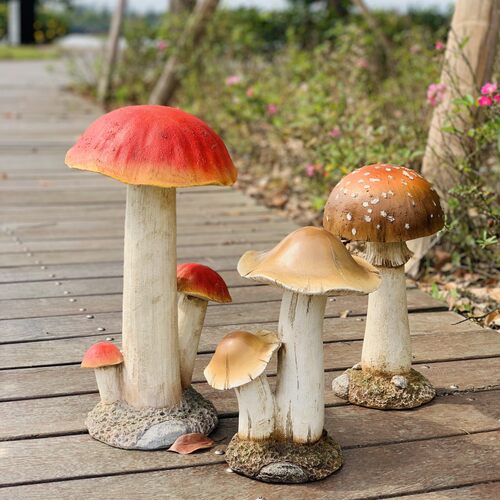 花园别墅园林户外树脂蘑菇草坪装饰品庭院田园景观工艺园艺杂摆件 - 图2