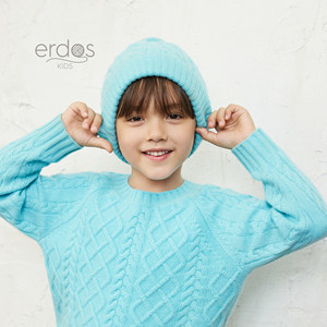 【100%山羊绒】erdosKIDS 鄂尔多斯童装新品帽子围巾手套三件套