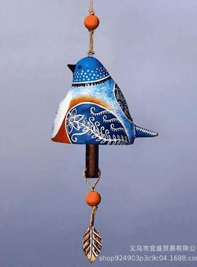 新款鸟风铃树脂春天庭院摆件 挂饰装饰品装修庭院 鸟的气息