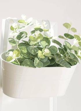 推荐金属铁皮挂花盆栏杆栅栏阳台花园可拆卸挂钩椭圆桶